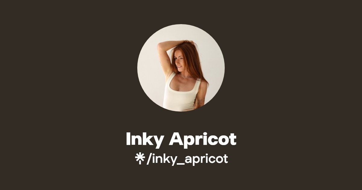 Verified public profile graphic for Inky Apricot showing the artist portrait, name, and handle
